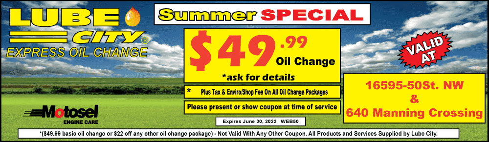Pilot Sound and Manning Crossing Edmonton Alberta Coupon Spring Savings Special Oil Change includes Diesel vehicles Valid Until June 30, 2022 - WEB50